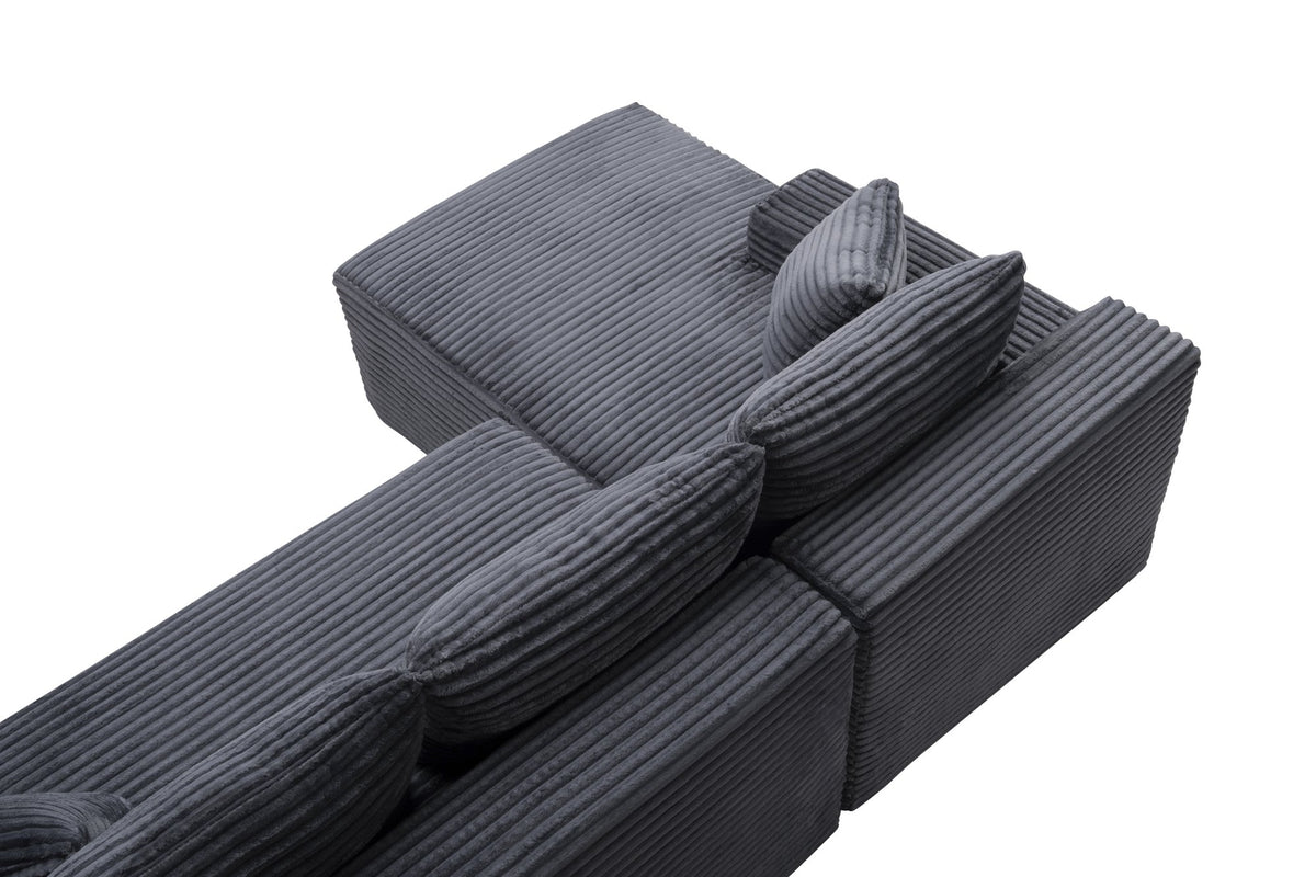 94.5" Cloud Modular Sectional Sofa Couch with L-Shape Chaise, Modern Minimalist Upholstered Couches, Deep Seat Corner Couch – Model W5515P479903