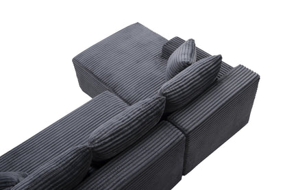 94.5" Cloud Modular Sectional Sofa Couch with L-Shape Chaise, Modern Minimalist Upholstered Couches, Deep Seat Corner Couch – Model W5515P479903