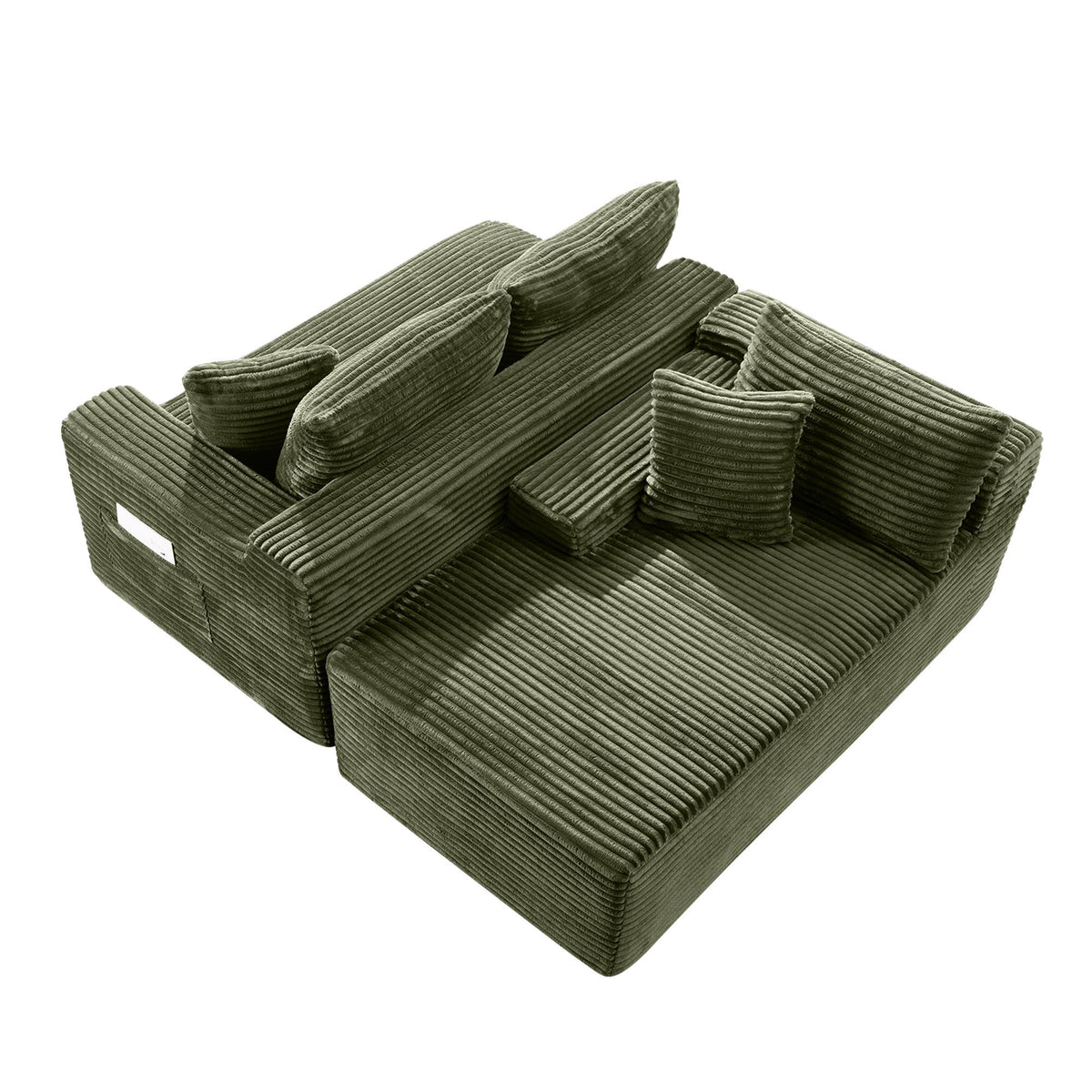 94.5" Cloud Modular Sectional Sofa Couch with L-Shape Chaise, Modern Minimalist Upholstered Couches, Deep Seat Corner Couch – Green