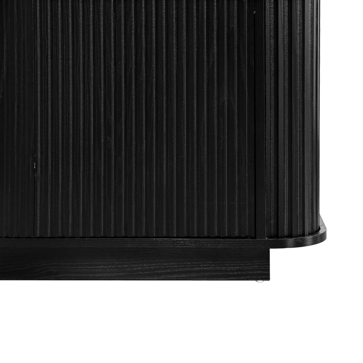 63" Wavy Storage Sideboard, Double-Door Buffet Cabinet with Adjustable Shelves, Hallway - Versatile Storage - Black
