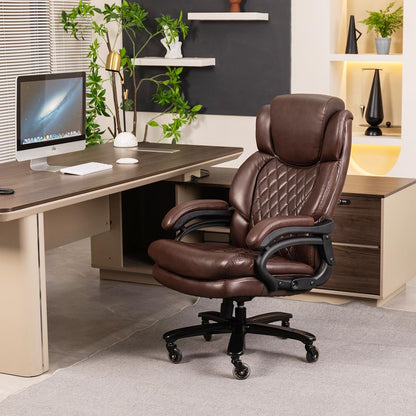 500lbs Big and Tall Office Chair for Heavy People Executive Office Chair with Wide Spring Seat Computer Desk Chair 360 Swivel Home Office Desk Chair