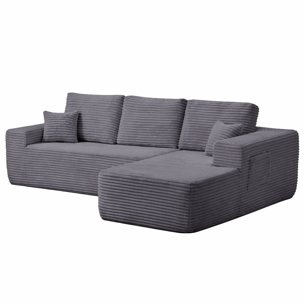 104" Cloud Sectional Sofa with L-Shape Chaise and Side Pockets, Modern Modular Design, Deep Seating, Upholstered Couch – Model W3975S00034