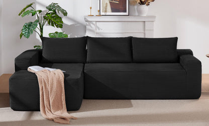 96.9" Cloud Sectional Couch with L-Shape Chaise, Modern Modular Sofa with Deep Seat, Upholstered Couches, No Assembly Required – Model W3975P412667