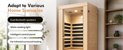 1020W Canadian Hemlock Single Mini Far Infrared Sauna Room
