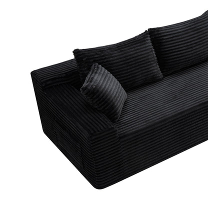 106.3" Cloud Modular Sectional Sofa Couch with L-Shape Chaise, Modern Minimalist Upholstered Couches, Deep Seat Corner Couch – Model W5515S00037
