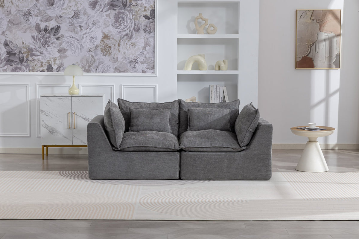 74.8" Width Cloud Couch Oversized Modular Sectional Sofa True Relax Comfy Couches Wide&Deep Seat Sofas for Living Room Furniture Sets, 2Seat