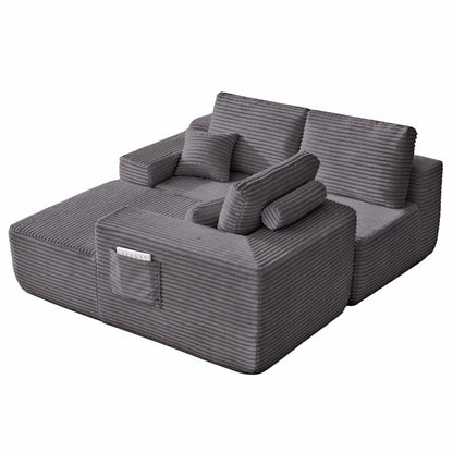 104" Cloud Sectional Sofa with L-Shape Chaise and Side Pockets, Modern Modular Design, Deep Seating, Upholstered Couch – Model W3975S00034