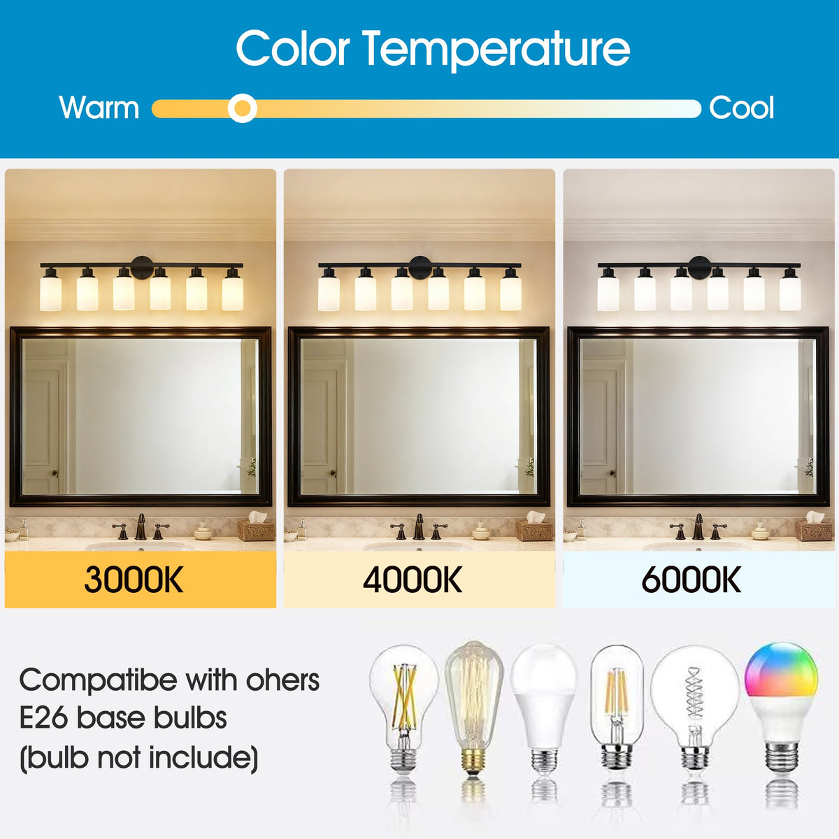 6-Light Matte Black Wall Lamps with White Glass Shades (No Bulbs) Sconce Lighting