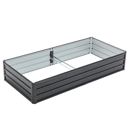 6x3x1 FT Metal Raised Garden Bed Outdoor Reinforced Galvanized Rustproof Colored Steel Planter Boxes for Vegetables