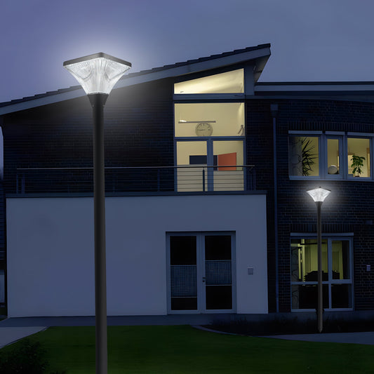 15" Black Outdoor Post Light - LED with Remote Control, Dimmable, Timer Function, Weatherproof for Yard, Pathway (1-Pack)