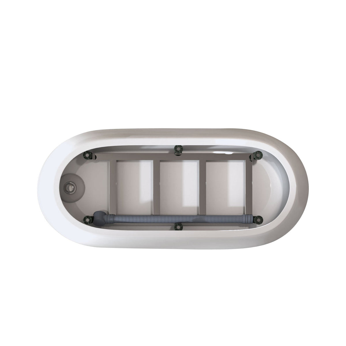 59" Special-Shaped Freestanding Slipper Bathtub in Gloss White with Chrome Overflow & Pop-Up Drain, Pure Acrylic Construction