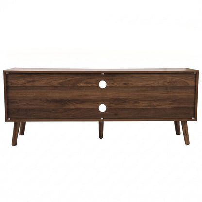 47.2-inch walnut TV stand, mid-century modern style TV stand for 32/45 inch TV, entertainment center with storage  with paper clip design, media console for living room and bedroom.