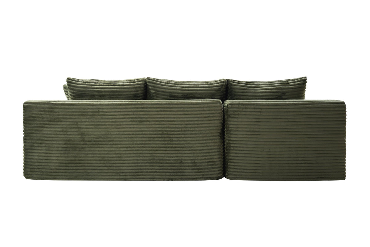 94.5" Cloud Modular Sectional Sofa Couch with L-Shape Chaise, Modern Minimalist Upholstered Couches, Deep Seat Corner Couch – Green