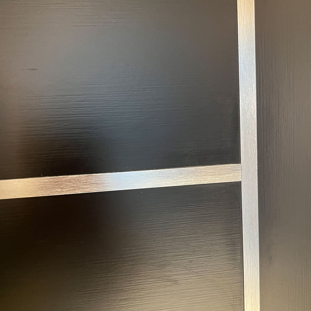 36 x 80 Textured Finished FRP Door Slab, Double-sided Frosted Glass Modern Style for Home's Front Door Slab,Left Hand Inswing Black Fiber Reinforced Panel Door Slab With Metal Strip