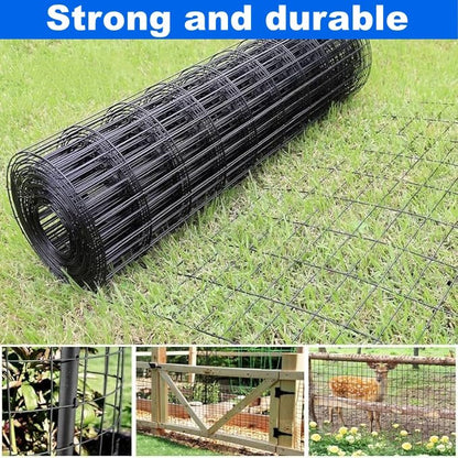 40 INCH × 50 FT black vinyl-coated metal mesh, 16 gauge 2/3 inch black PVC metal mesh, black welded wire mesh support, poultry cage protective fence