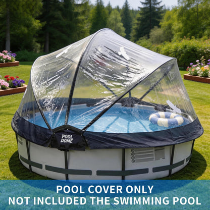 15 FT Round Multifunctional All Weather Cover Pool Dome Enclosure for Outdoor Pools, Compatible Clean & Warm Water, Suitable for 15 foot Round Frame Pools