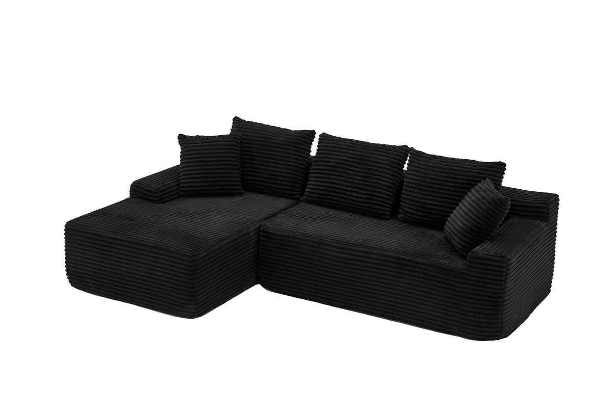 95" Sectional Couches for Living Room Cloud Couch Sofa with L-Shape Upholstered Boneless Couchs Modern Modular Sectional Couch with Chaise