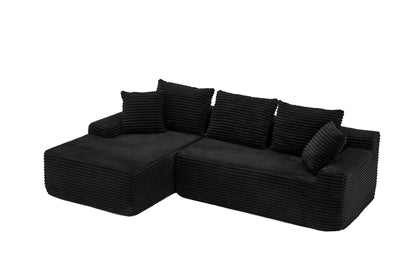 95" Sectional Couches for Living Room Cloud Couch Sofa with L-Shape Upholstered Boneless Couchs Modern Modular Sectional Couch with Chaise