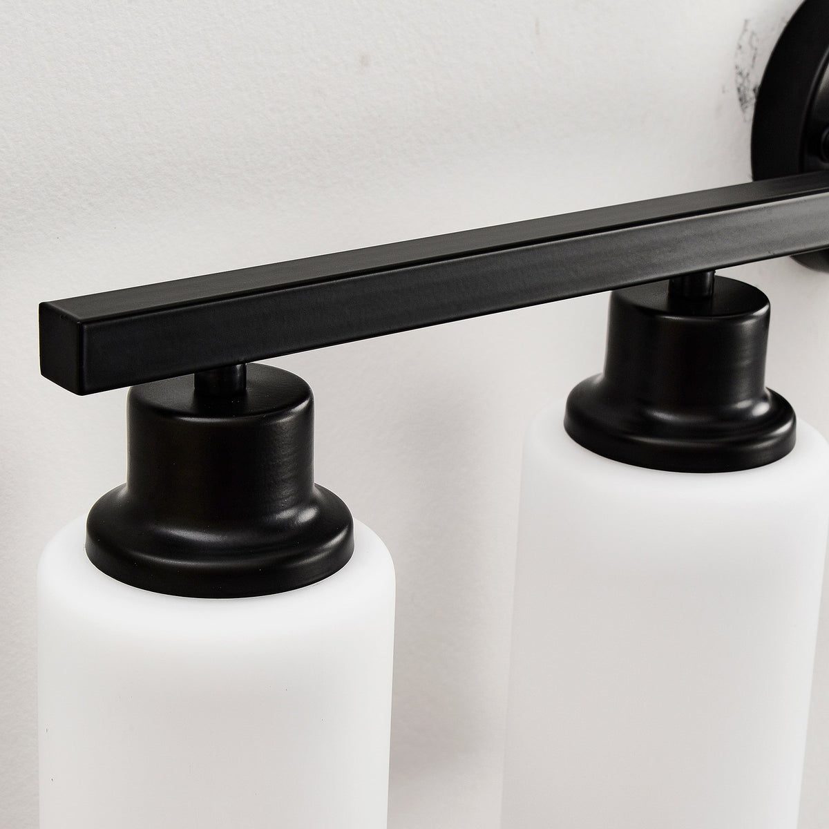 5-Light Matte Black Wall Lamps with White Glass Shades (No Bulbs) Sconce Lighting
