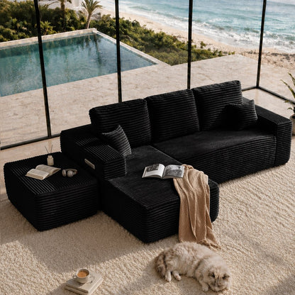 104" Cloud Sectional Sofa with U-Shape Chaise and Side Pockets, Modern Modular Design, Deep Seating, Upholstered Couch – Model W3975S00035