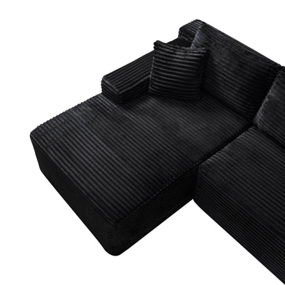 94.5" Cloud Modular Sectional Sofa Couch with L-Shape Chaise, Modern Minimalist Upholstered Couches, Deep Seat Corner Couch – Model W5515P479893