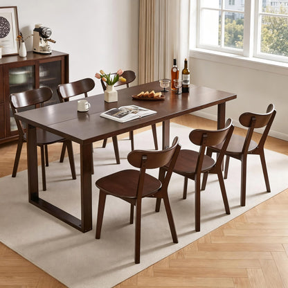 (Set of 2 pcs) Dining chair wooden Premium grade rubber wood natural wood made in Southeast Asia 100% solid wood chair table chair wooden living room chair simple and natural 46*37*76 cm