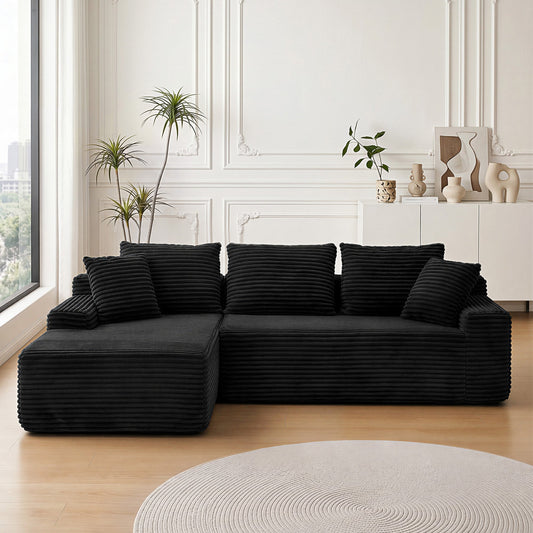 95" Sectional Couches for Living Room Cloud Couch Sofa with L-Shape Upholstered Boneless Couchs Modern Modular Sectional Couch with Chaise