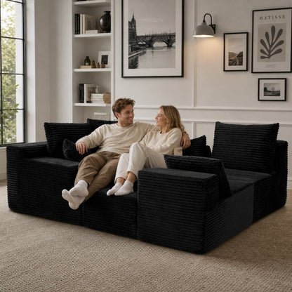 131" Oversized Cloud Boneless Sofa with 2 Ottoman