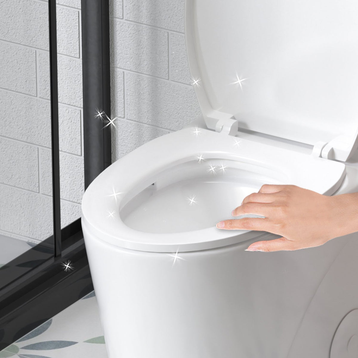 1.1/1.6 GPF Siphonic Flush One-Piece Toilet for bathrooms,Siphonic S-trap 12",Elongated Bowl with Soft Close Seat,Powerful Dual Flush MAP 1000g,Comfort Chair Seat ADA Height 17",Glossy White GW-001