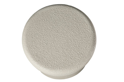 16.14''×13.78''×21.65'' Stacked Organic Sculptural Side Table, Cream Textured Round Fiberglass Accent End Table for Living Room Sofa Corner, No Assembly Required.
