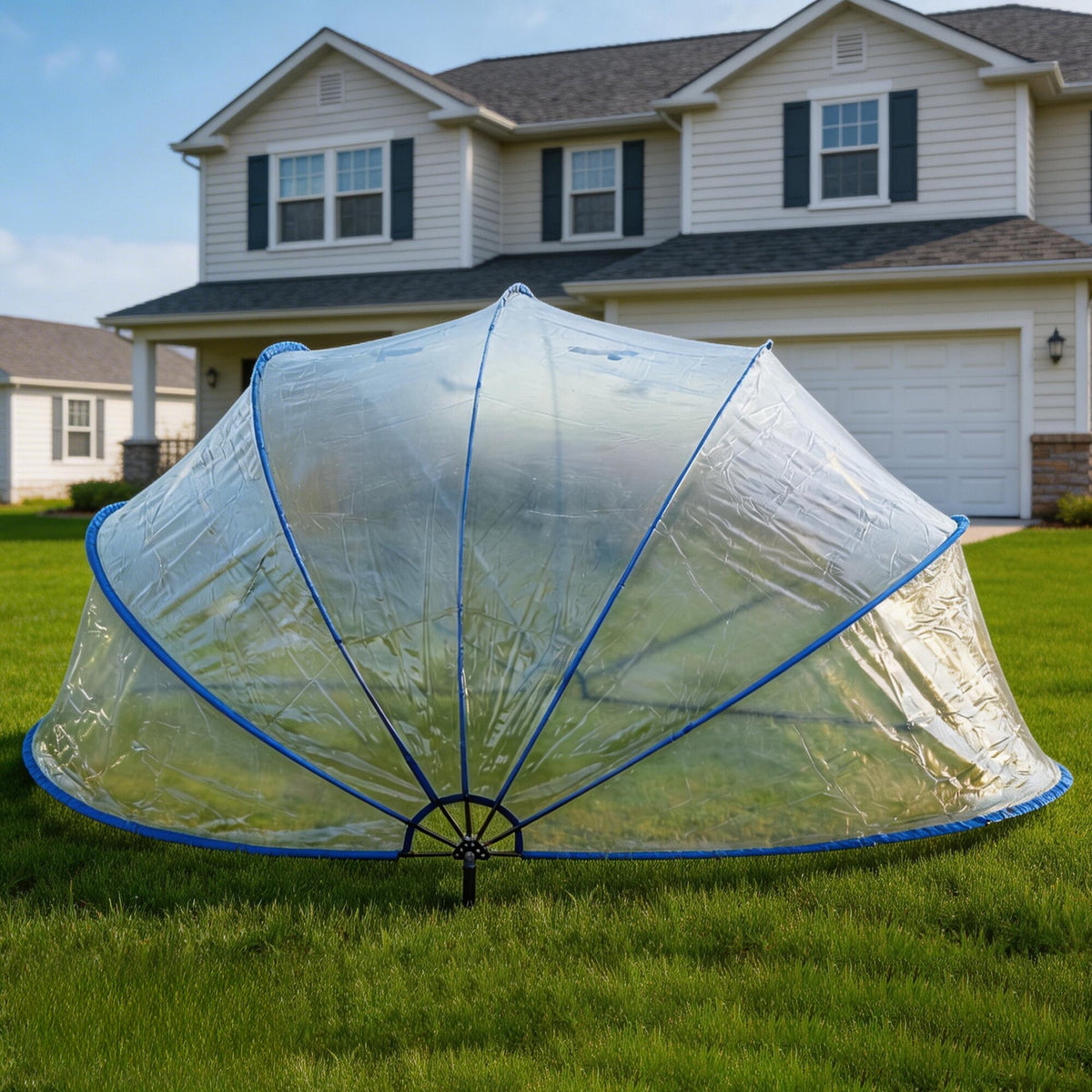 18ft Ground-Mounted Retractable Pool Cover, PVC Film Fiberglass Rod Pool Fence, Outdoor Pool Accessories, Suitable for 17.7FT and smaller Round Pools