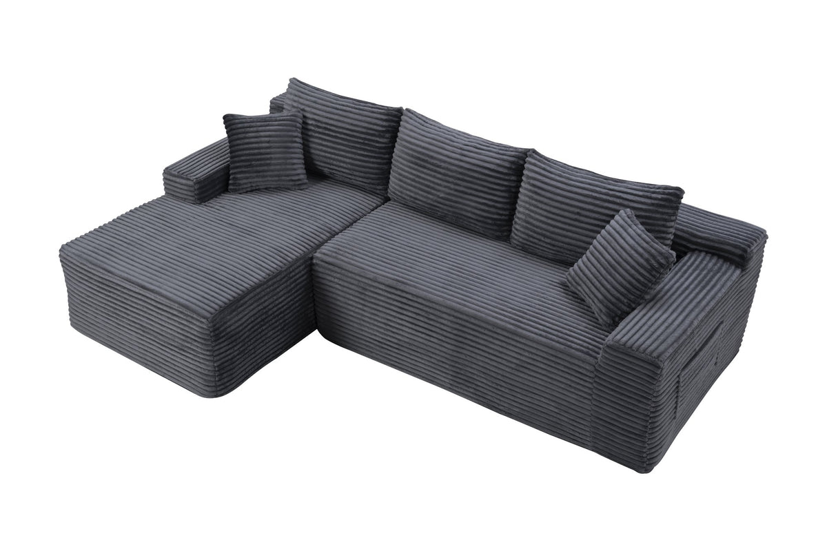 94.5" Cloud Modular Sectional Sofa Couch with L-Shape Chaise, Modern Minimalist Upholstered Couches, Deep Seat Corner Couch – Model W5515P479903
