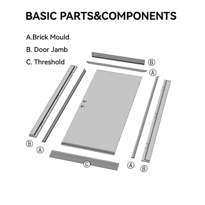 36"x80" Fiberglass Front Door with White 4-9/16" PVC Frame,Left-Hand Inswing Exterior Door with Brickmould,Brushed Smooth skin with Oval Decorated glass for Home Entrance,White