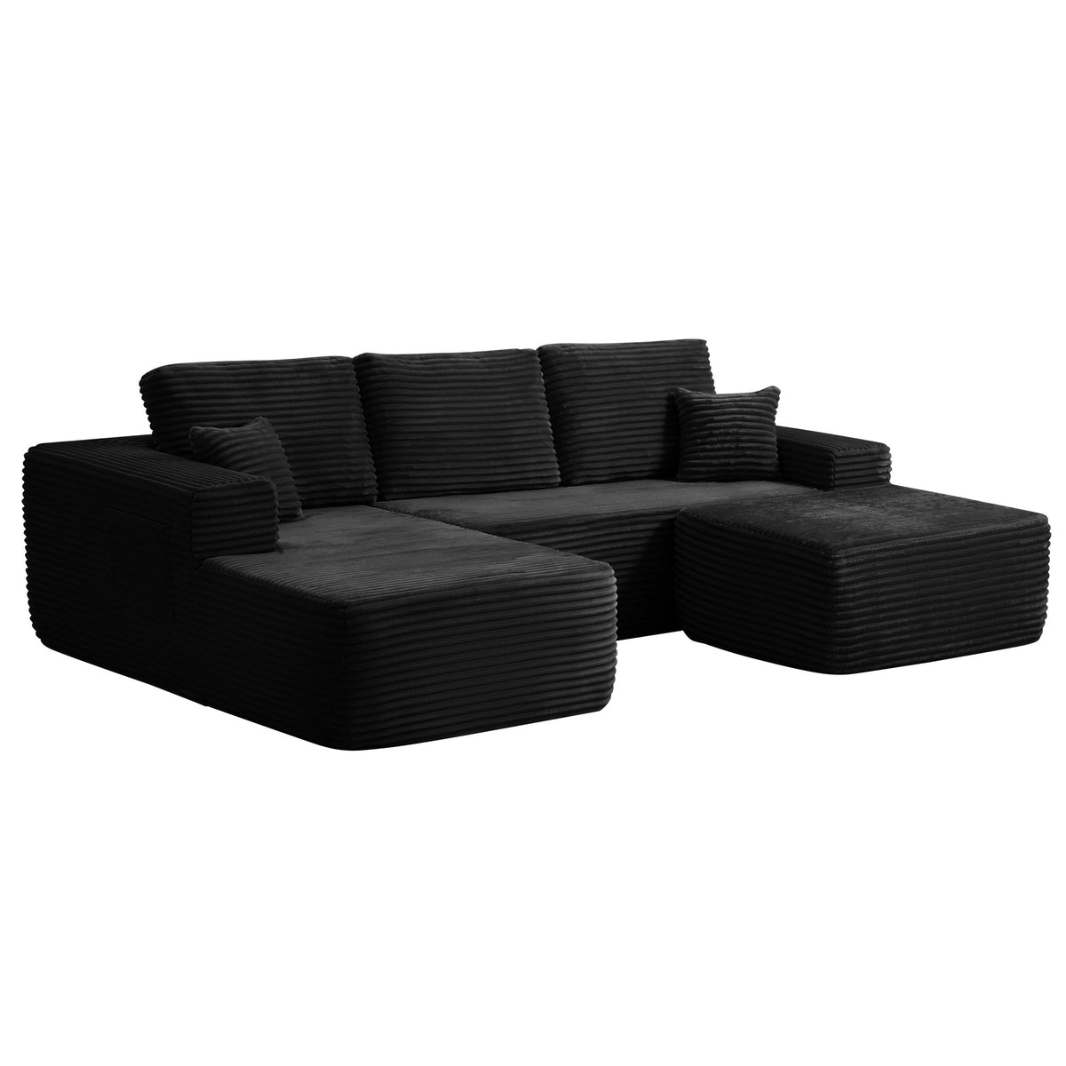 104" Cloud Sectional Sofa with U-Shape Chaise and Side Pockets, Modern Modular Design, Deep Seating, Upholstered Couch – Model W3975S00035