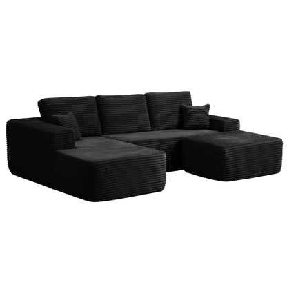 104" Cloud Sectional Sofa with U-Shape Chaise and Side Pockets, Modern Modular Design, Deep Seating, Upholstered Couch – Model W3975S00035
