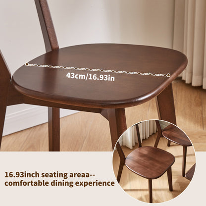 (Set of 2 pcs) Dining chair wooden Premium grade rubber wood natural wood made in Southeast Asia 100% solid wood chair table chair wooden living room chair simple and natural 46*37*76 cm