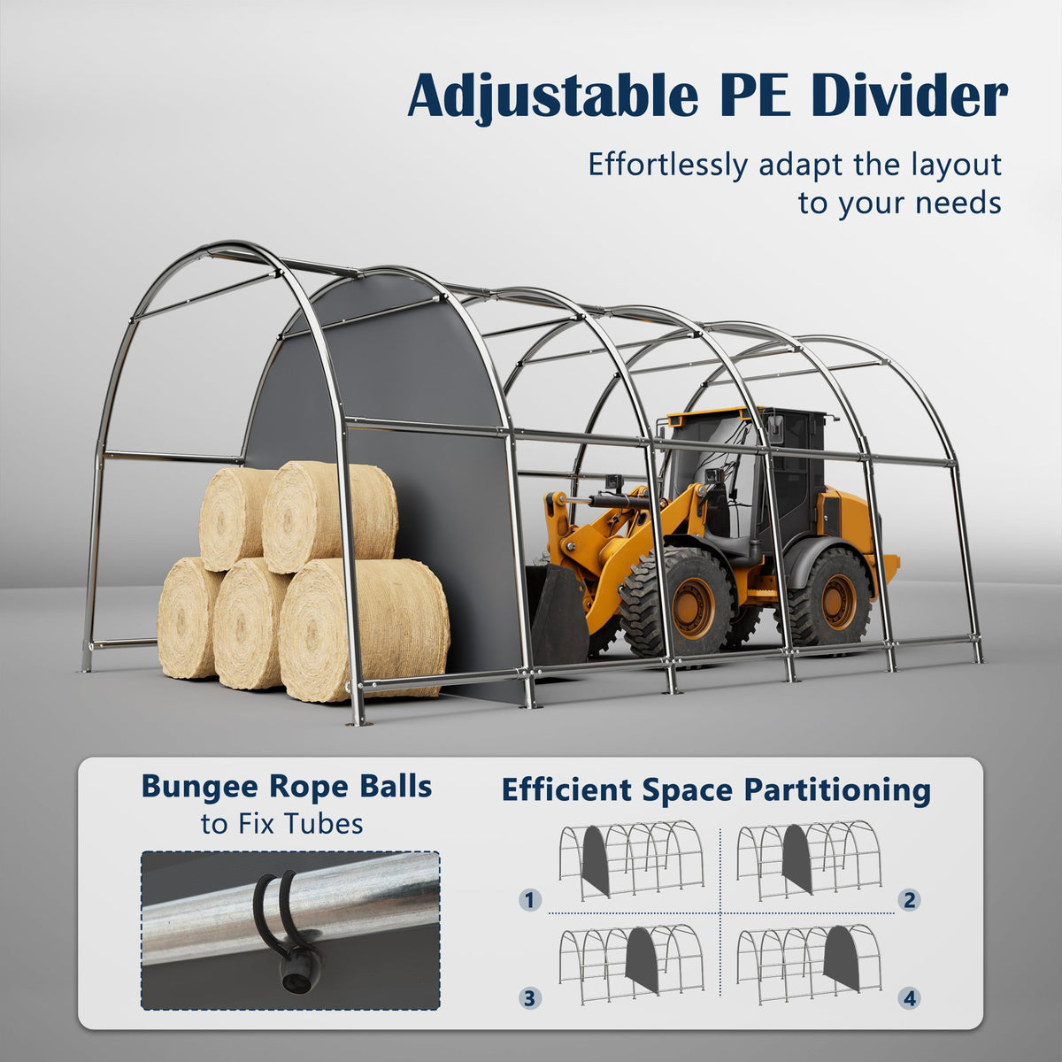 13x20 FT Arched Carport, Heavy Duty Outdoor Garage with Galvanized Steel Frame & 180G PE Tarp, Waterproof & UV Resistant – For Car, SUV, Truck, Boat, Party, Storage