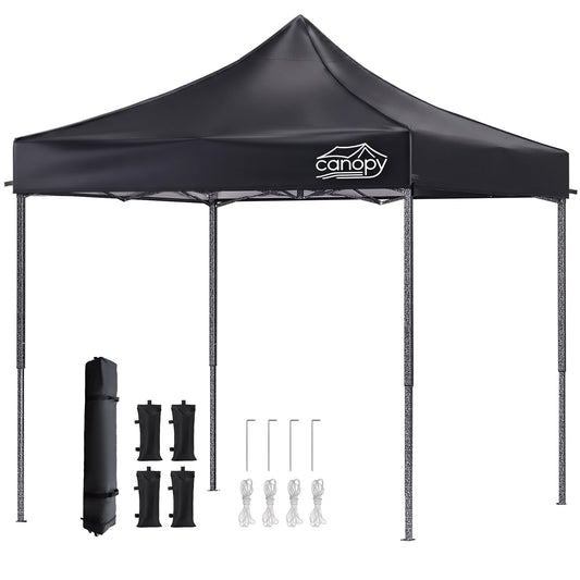 10x10 Pop Up Canopy, 3-in-1 9m Sidewall, Black Speckled Frame, Black Silver-Coated Top UPF50+ WR, 4 Heights 6.7-7.6ft, 1Sidewall+2 Windows