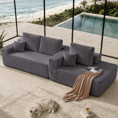 104" Cloud Sectional Sofa with L-Shape Chaise and Side Pockets, Modern Modular Design, Deep Seating, Upholstered Couch – Model W3975S00034