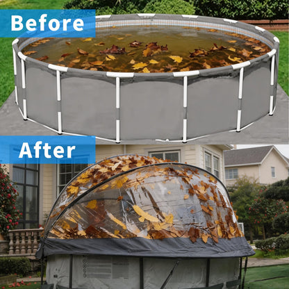 15 FT Round Multifunctional All Weather Cover Pool Dome Enclosure for Outdoor Pools, Compatible Clean & Warm Water, Suitable for 15 foot Round Frame Pools