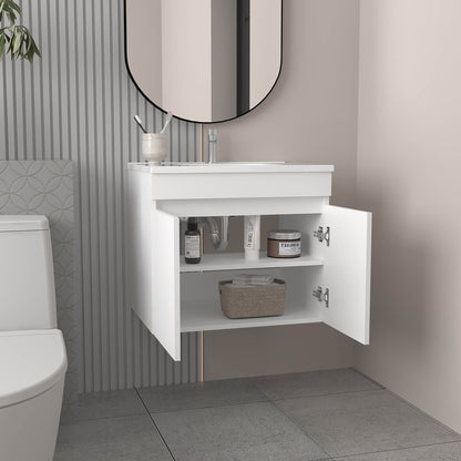 Bathroom Vanity with Sink, 2 Doors, 2 Shelves