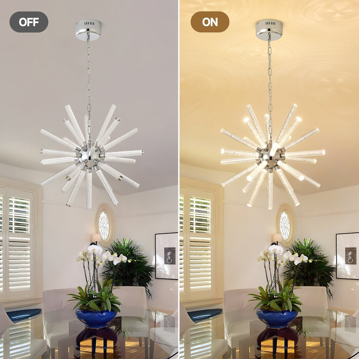 24-Light Bubble Pillar Chandelier, Adjustable Pendant Lights Living Room Dining Room Decoration Lamp Custom Hotel Project Lighting