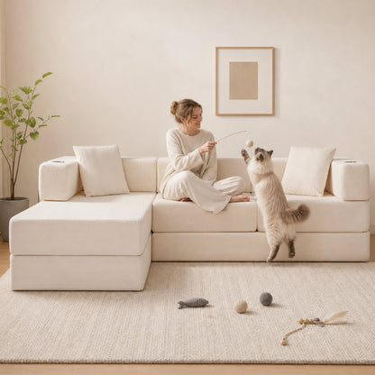 108'' Modular Sectional Sofa with L-Shape Chaise, Boneless Cloud Couch with Deep Seat