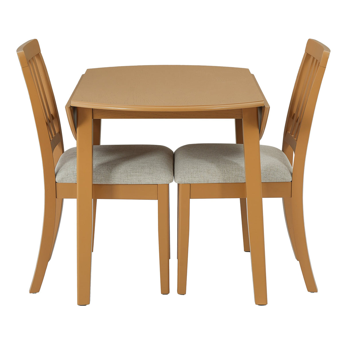 3-Piece Round Dining Table Set for 2 People, 1 Folding Wood Dining Table + 2 Upholstered Chairs – Model N752S000618A