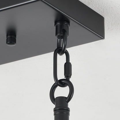 5-Light Farmhouse Chandeliers for Dining Room, Rustic Kitchen Island Lighting Pendant Light for Kitchen Dining Room Black(No Bulbs)