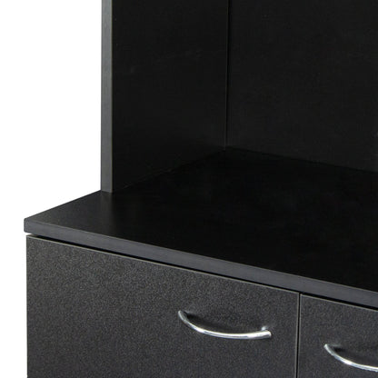 70.87" Tall Wardrobe& Kitchen Cabinet, with 6-Doors, 1-Open Shelves and 1-Drawer, Black
