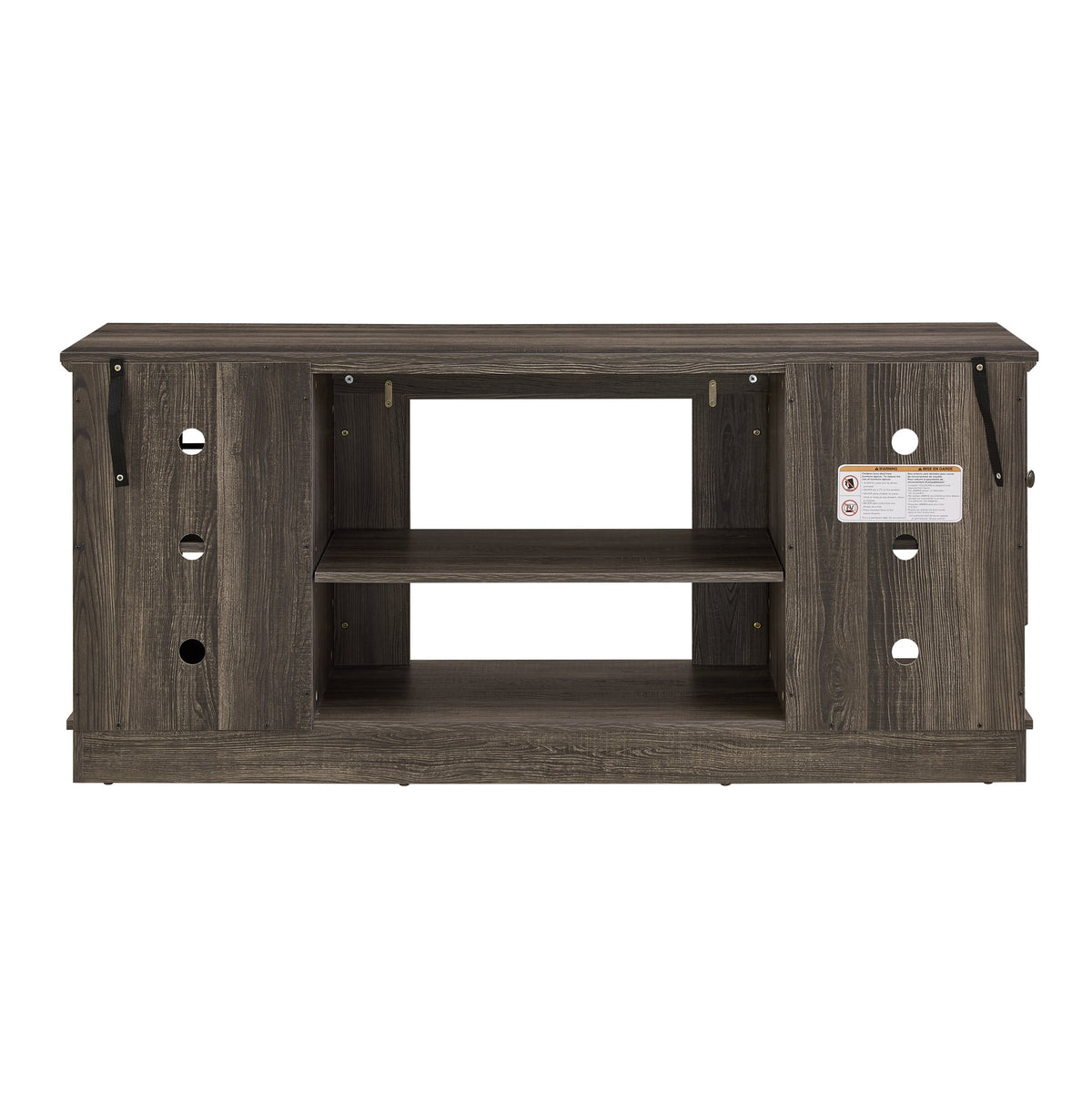 58" Modern TV Stand with 2-Door Storage, Faux Stone Media Console Cabinet, Grey Large Entertainment Center