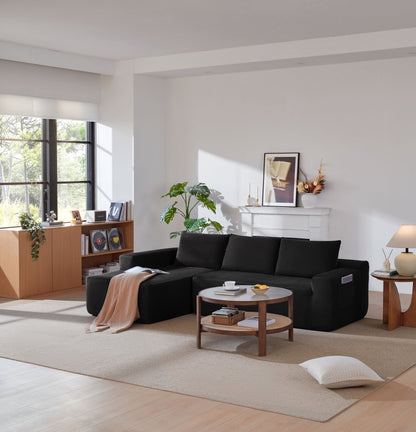 96.9" Cloud Sectional Couch with L-Shape Chaise, Modern Modular Sofa with Deep Seat, Upholstered Couches, No Assembly Required – Model W3975P412667
