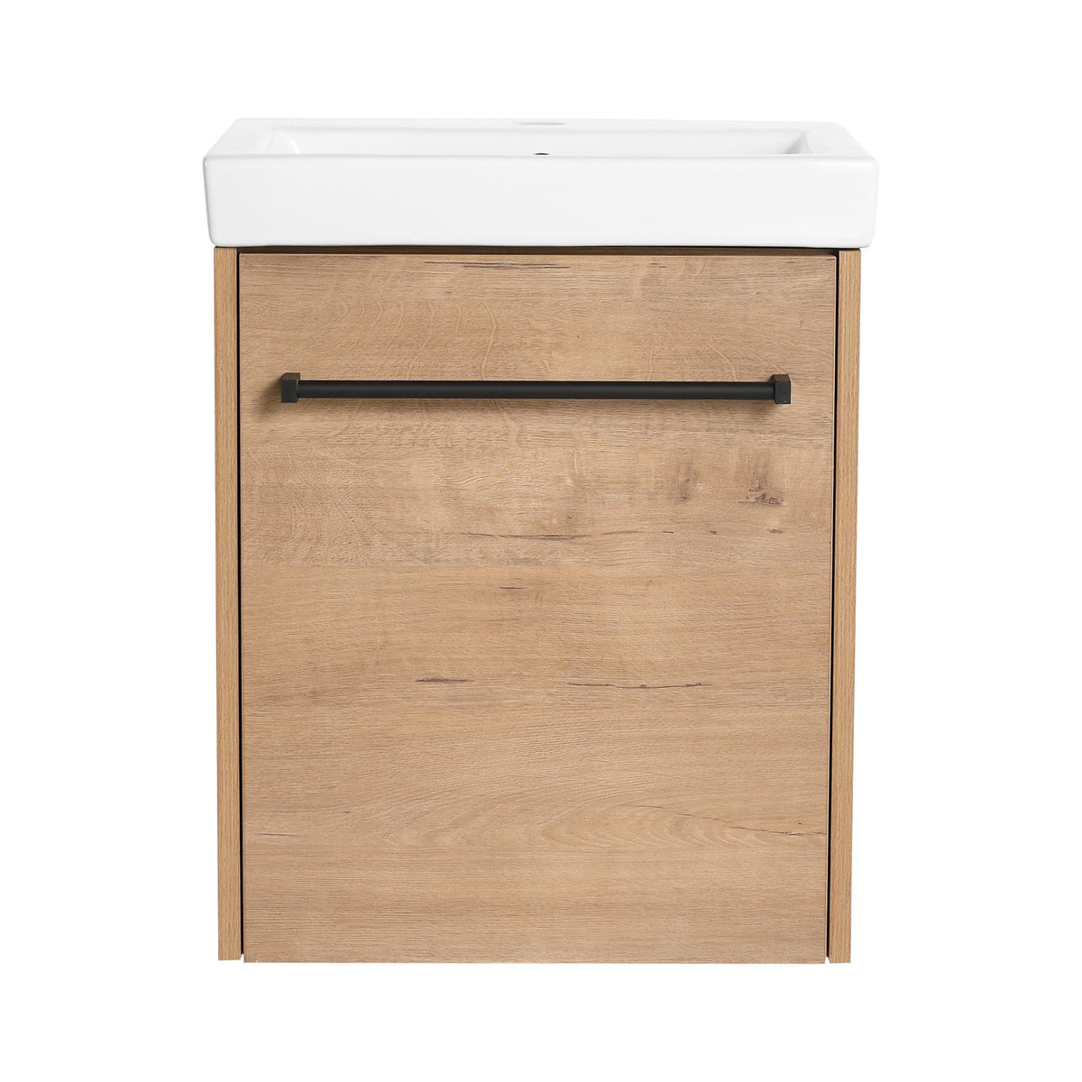 18'' Floating Wall-Mounted Bathroom Vanity with Ceramic Sink & Soft-Close Cabinet Door, For Small Bathroom