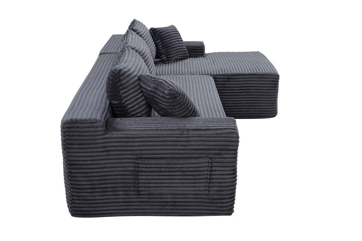 94.5" Cloud Modular Sectional Sofa Couch with L-Shape Chaise, Modern Minimalist Upholstered Couches, Deep Seat Corner Couch – Model W5515P479905